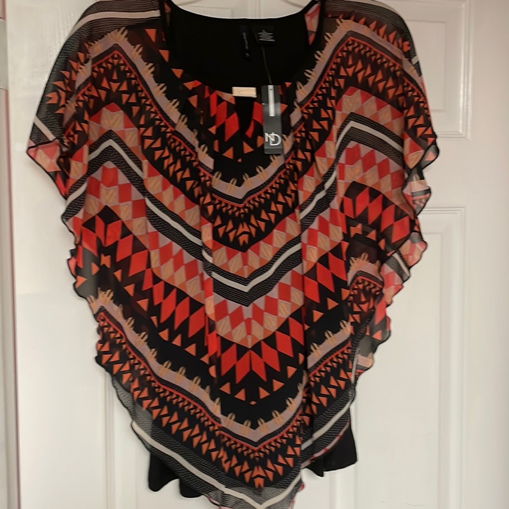 Poncho type sheer top by New Directions